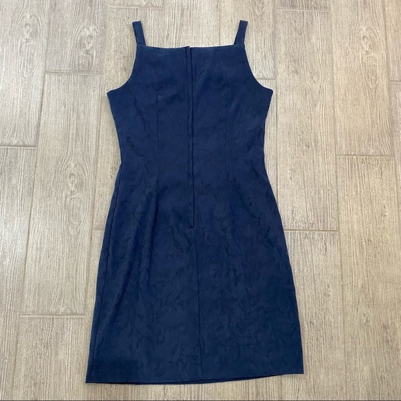 𝅺La Belle Vintage Dark Navy Floral Print Dress Size 5 - Picture 5 of 5